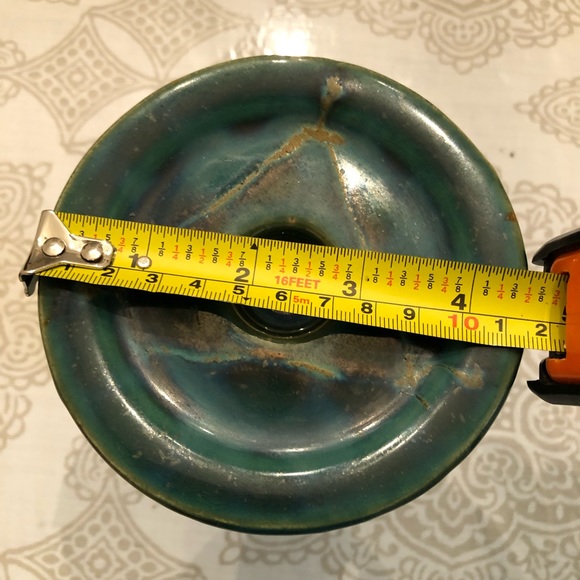 Hand glazed candle holder 7” - Picture 4 of 7